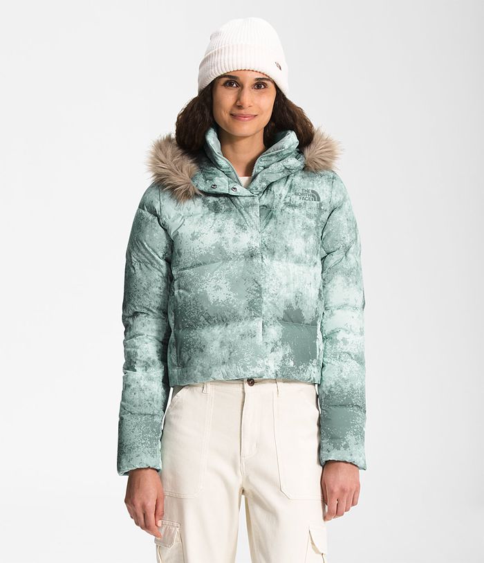 Plumifero The North Face Mujer Printed New Dealio Short - Colombia KSPGUB256 - Verde